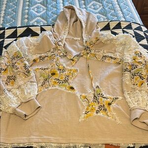 NWOT Pol Sunflower and tulle hoodie